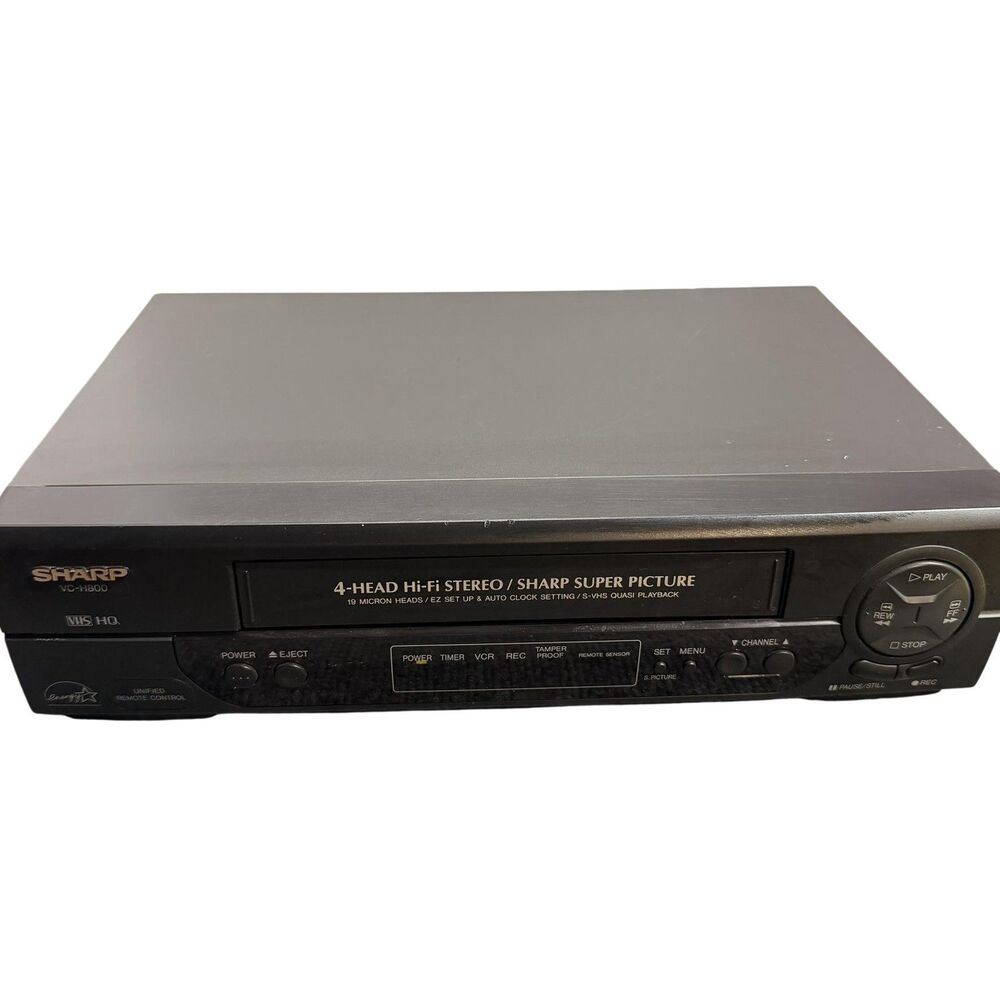 Sharp VHS VCR Black VC-H800U 4 Head Hi-Fi Stereo Super Picture Tested Working